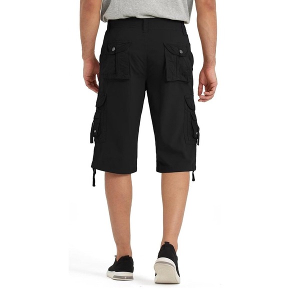 Best South Men's Cargo Shorts, 8 Pockets, Black, Relaxed Fit, Size: 30 Long Knee - Picture 2 of 6